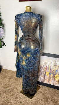 Thumbnail for Lace Ruched Maxi Dress