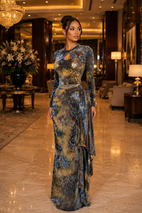 Thumbnail for Lace Ruched Maxi Dress