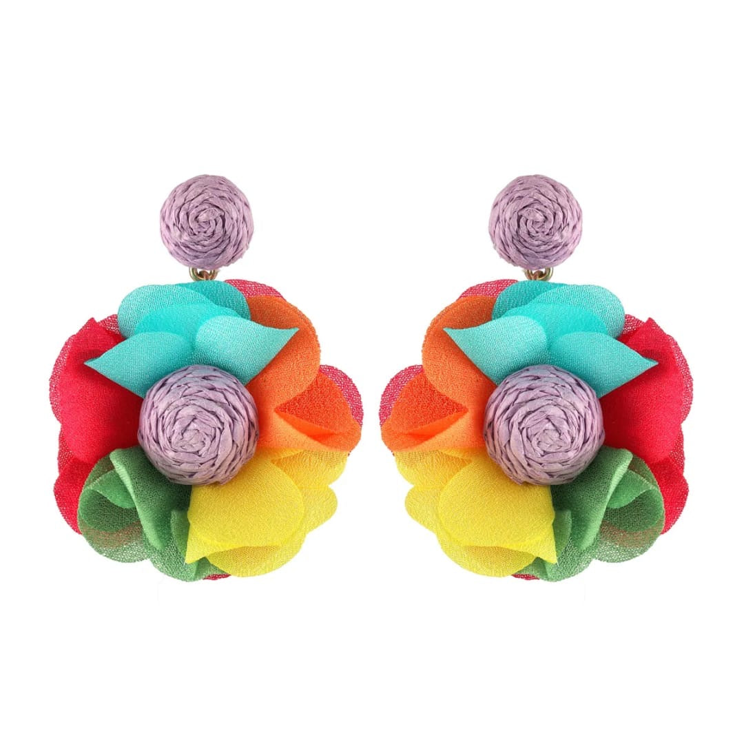 Ivory Flower Statement Earrings
