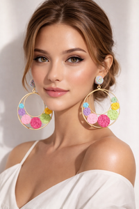 Thumbnail for Pastel Bloom Hoop Ladies Earrings
