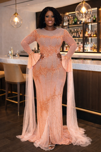 Thumbnail for See Through Side Slit Stones Dress