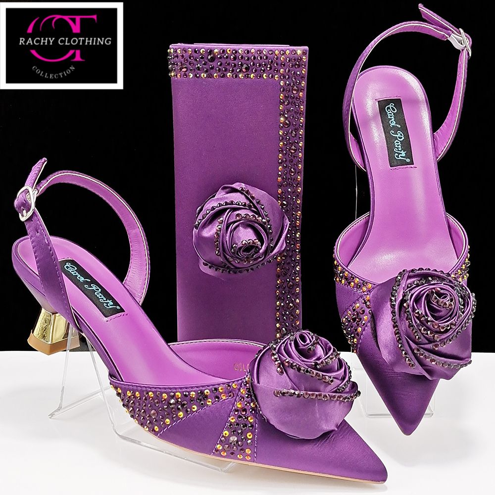 Rose Shoe With Clutch