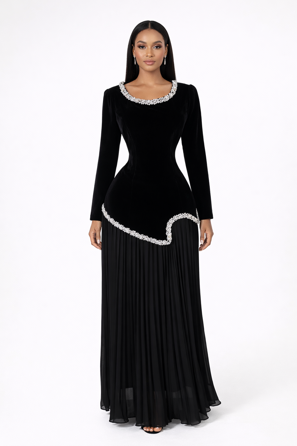 Two Pieces Pleated Skirt And Top