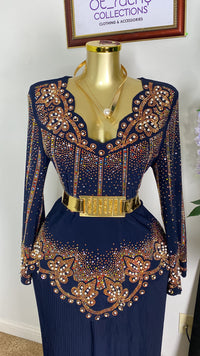 Thumbnail for V-Neck Chiffon Lycra Stone Dress