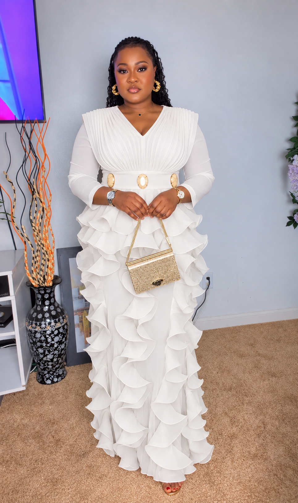 Ruffle Elegance Maxi Dress