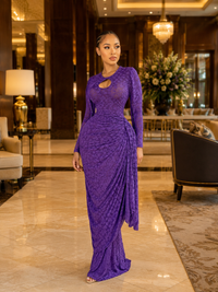 Thumbnail for Lace Ruched Maxi Dress