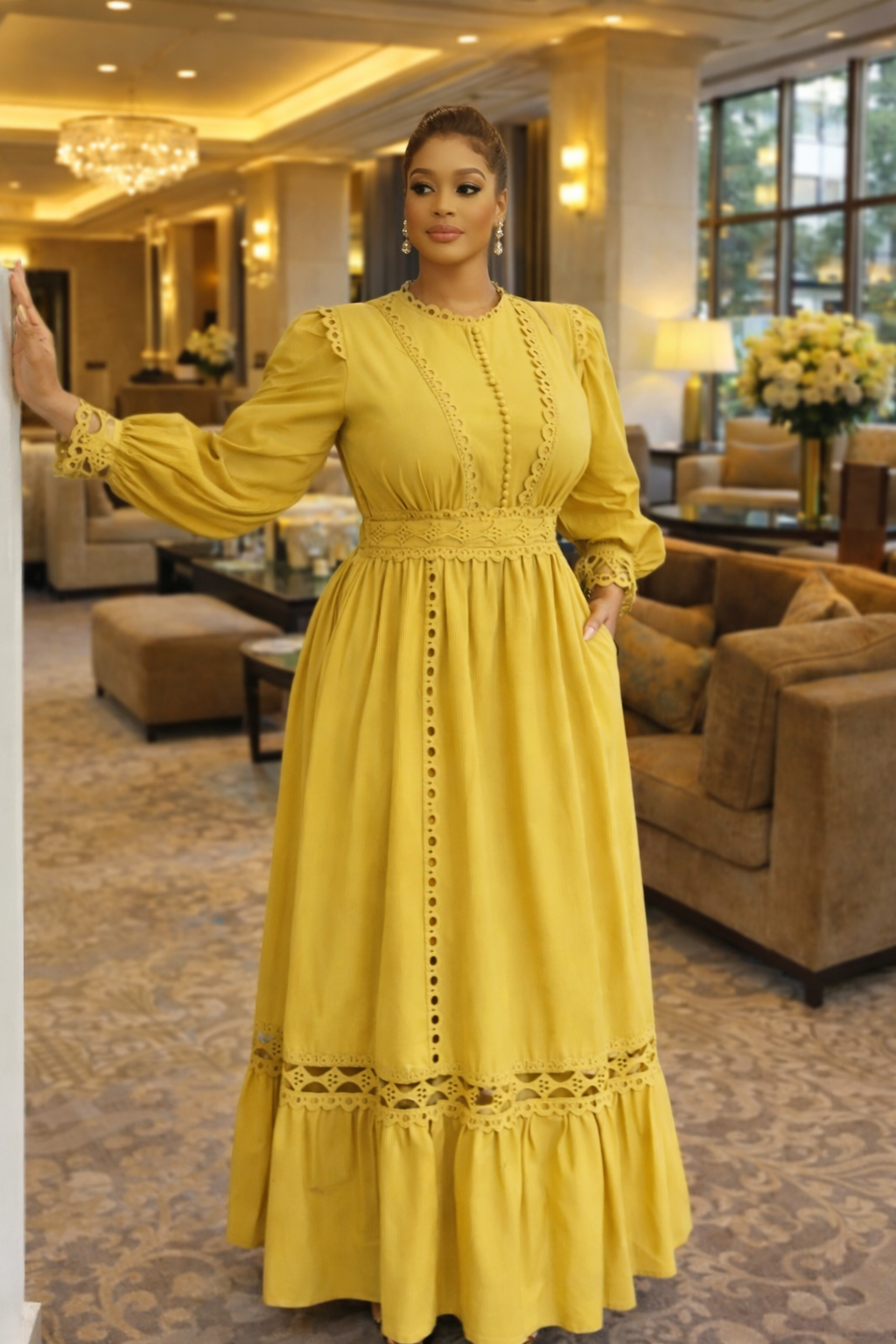 Maxi cotton Luxury Women Dress