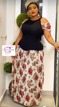 Thumbnail for Floral Cold-Shoulder Maxi Dress