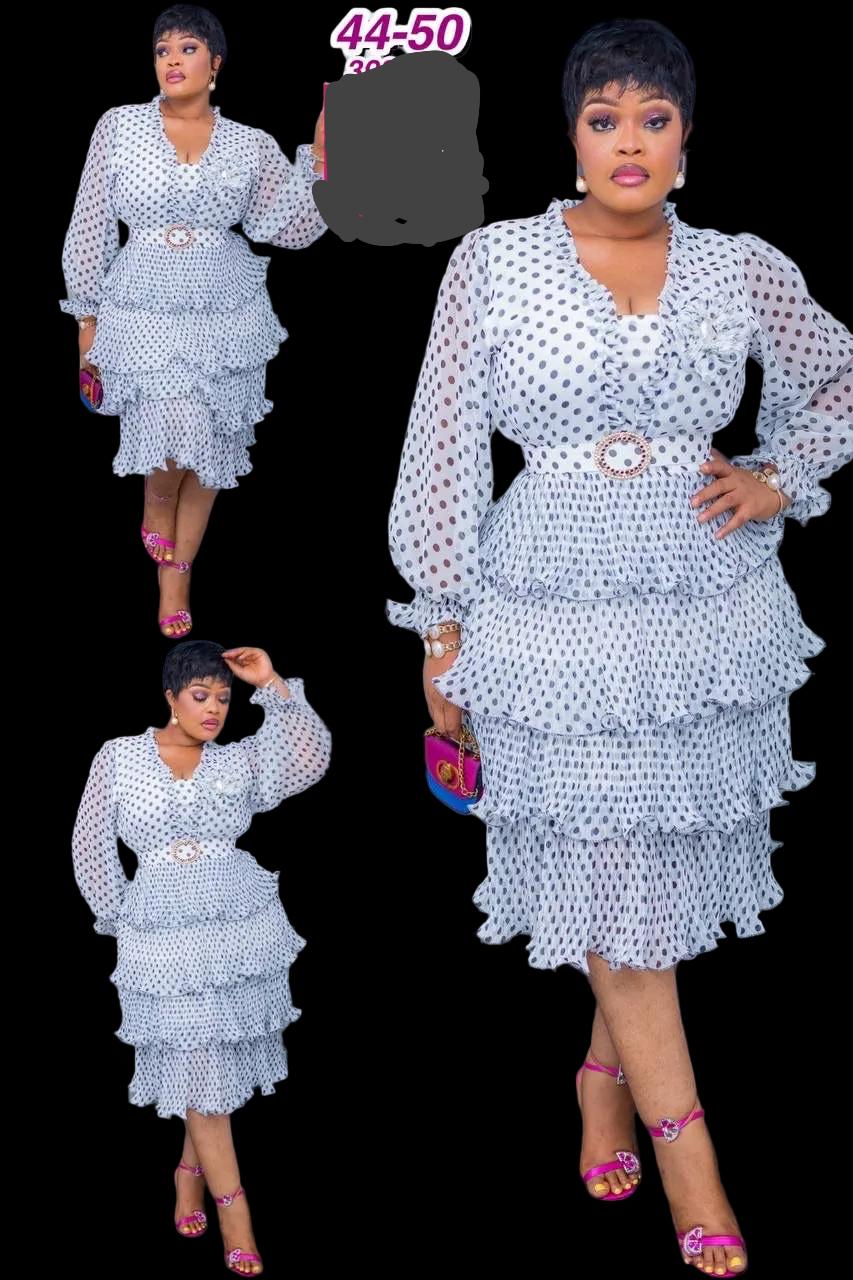 Polka Dot Layered Midi Dress