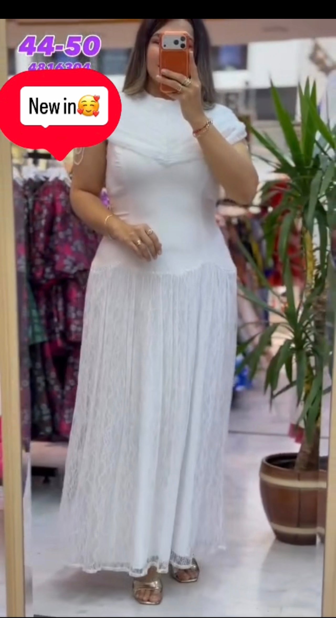 White Lace &amp; Pearl Maxi Dress