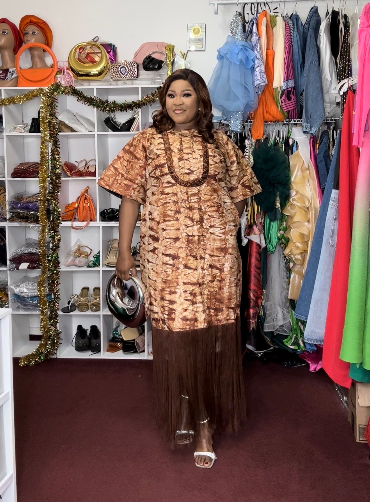 Africa Style Tie Dye Fringe Dress - OTRachy collection LLC