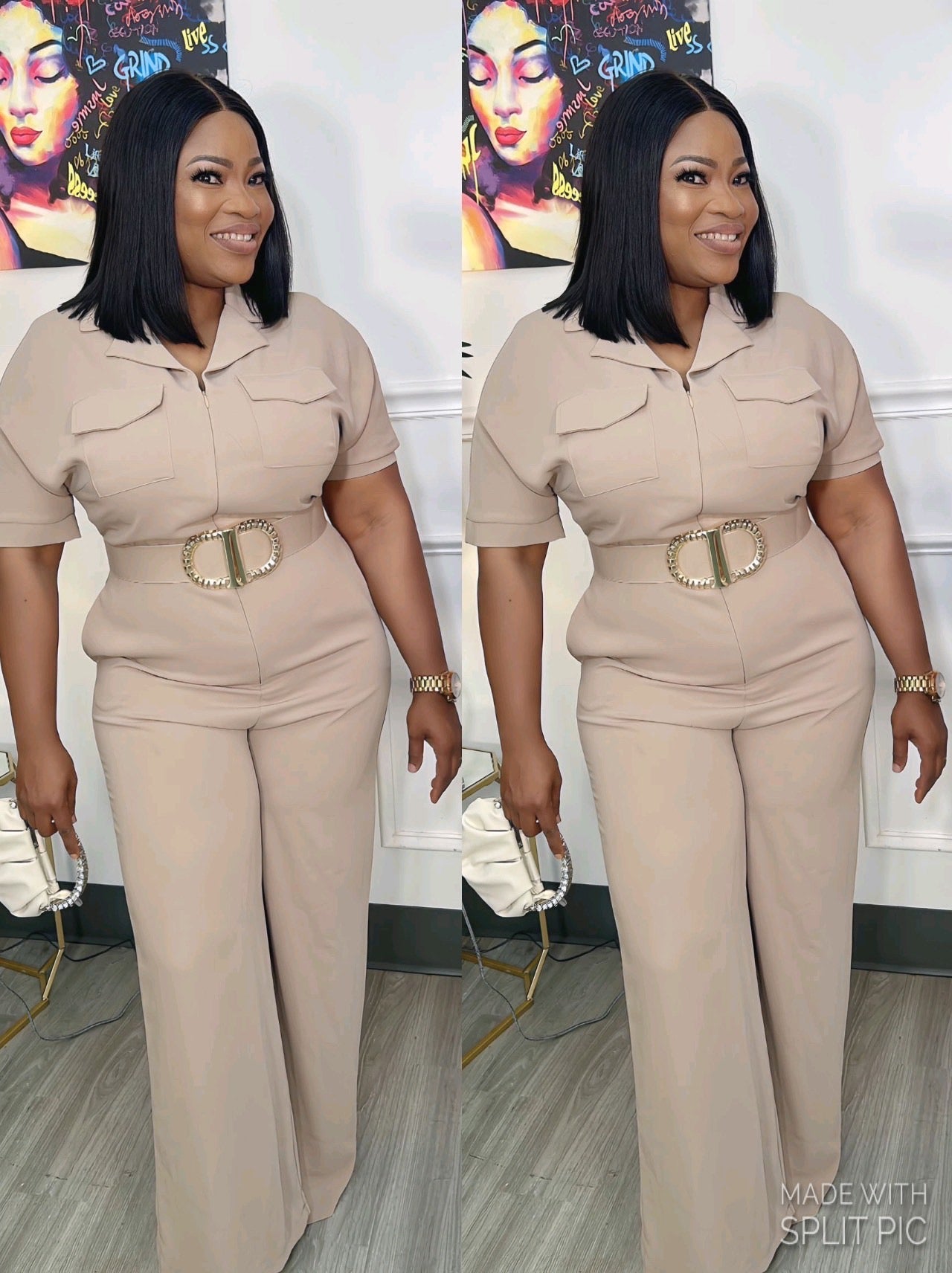 Belted Jumpsuit - OTRachy collection LLC