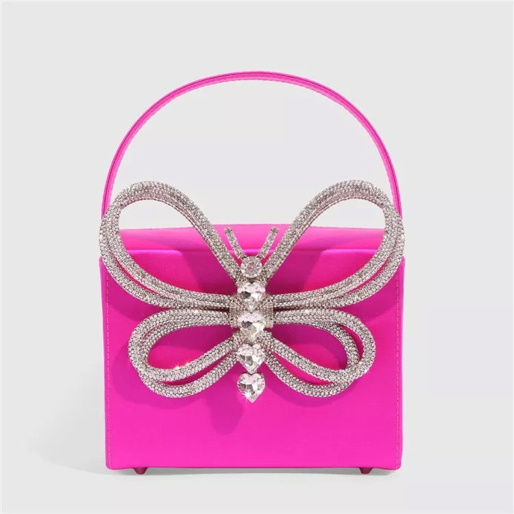 Butterfly crystal purse