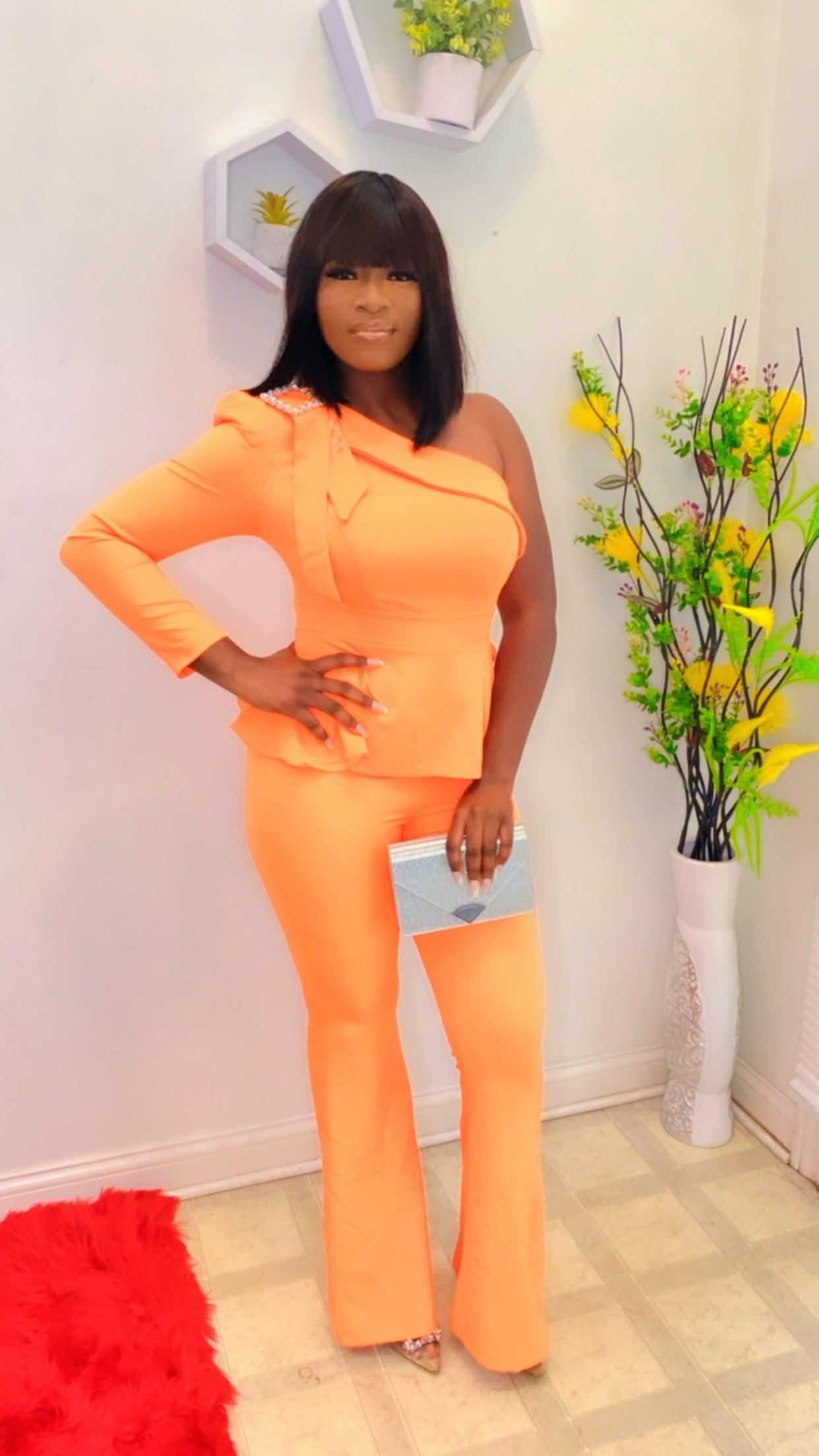 One hand peplum jumpsuit