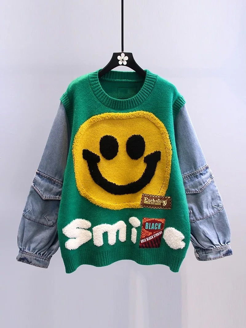 Smile round neck sweater