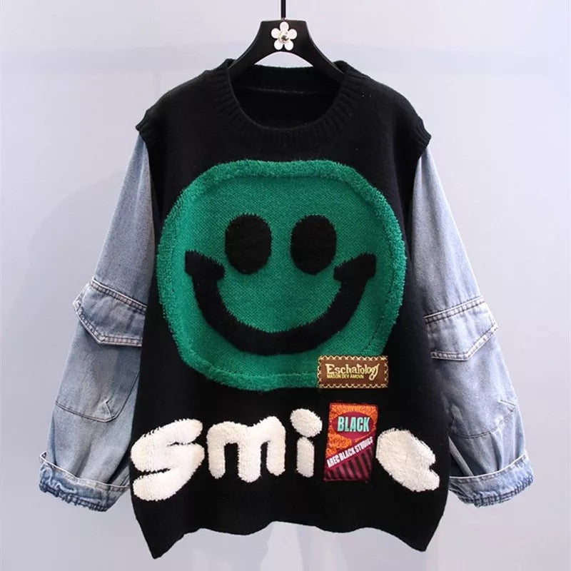 Smile round neck sweater